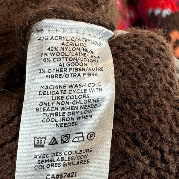 Lou & Grey Fair Isle Mock Neck Crop Sweater Women’s Size XS - Picture 6 of 7